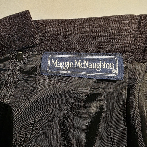 Vintage Maggie McNaughton Elegant Lined Black Pencil Midi Skirt 16 EUC - Picture 3 of 12